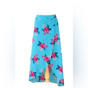 Express Skirt | Express Tropical Wrap Maxi Skirt Color: Blue/Pink Sz XS
